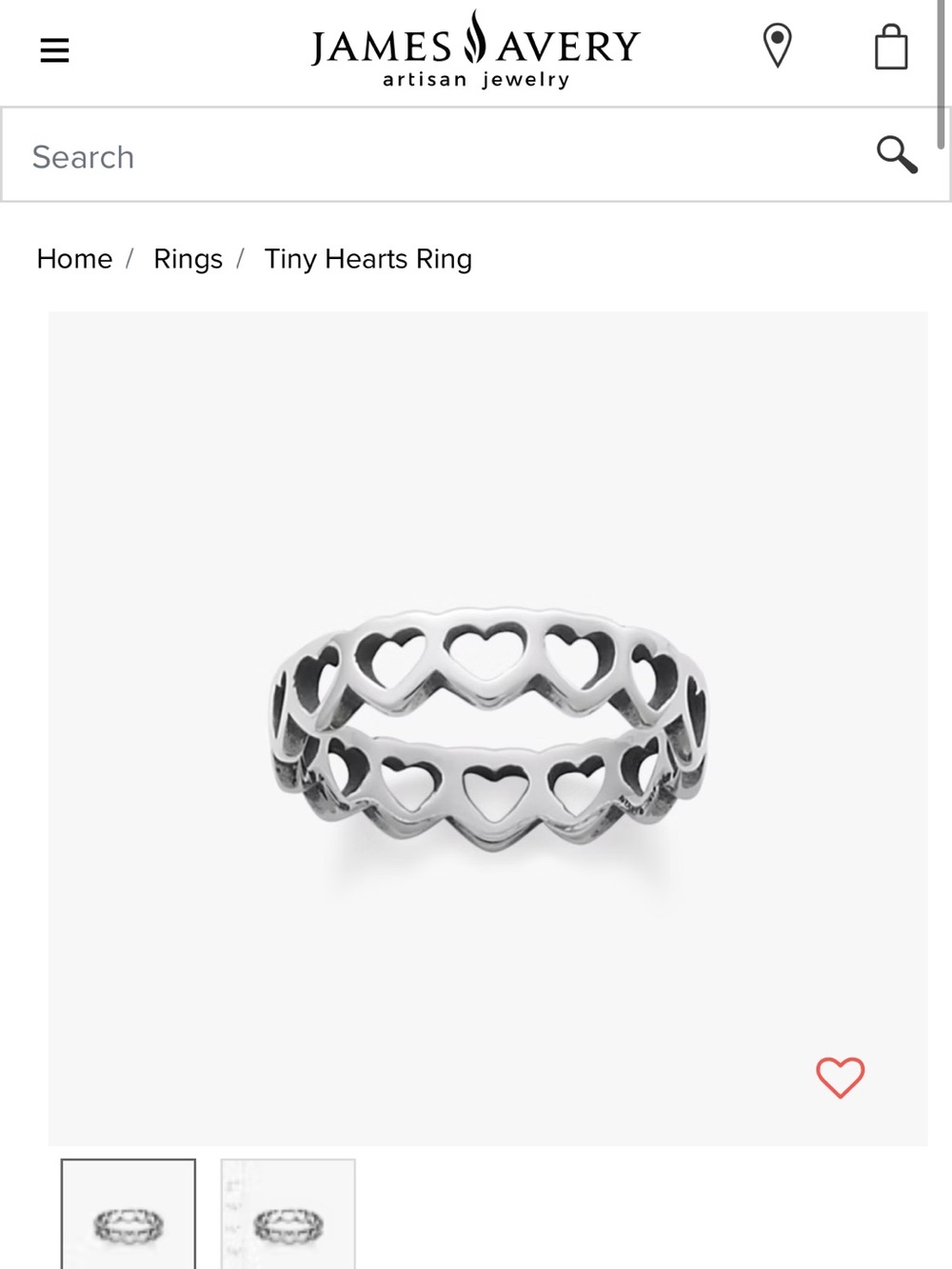 James Avery Tiny Hearts Ring